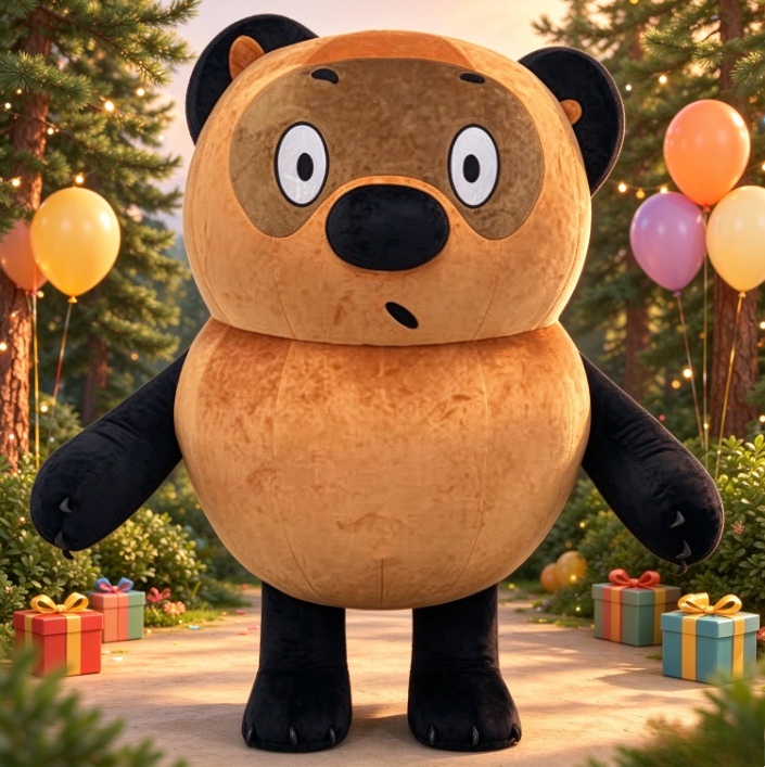 Suits - Brauner Schwarzbär Aufblasbares Maskottchen-Kostüm für Erwachsene,