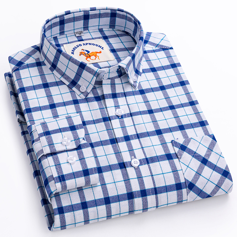Oxford Cotton Casual Shirt Business - Neu eingetroffen: Übergrößen-Hemden bis 5XL, Langarmhemden