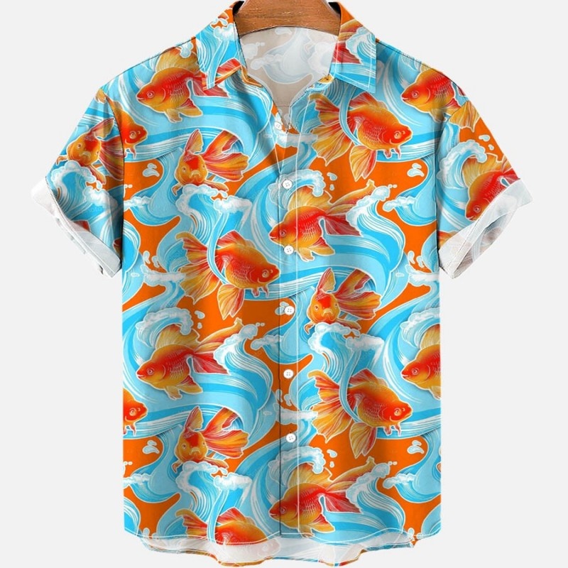 Sommer Floral Koi Fisch Hawaii – Vintage Hawaiian Floral Shirt Bewertung und Preis