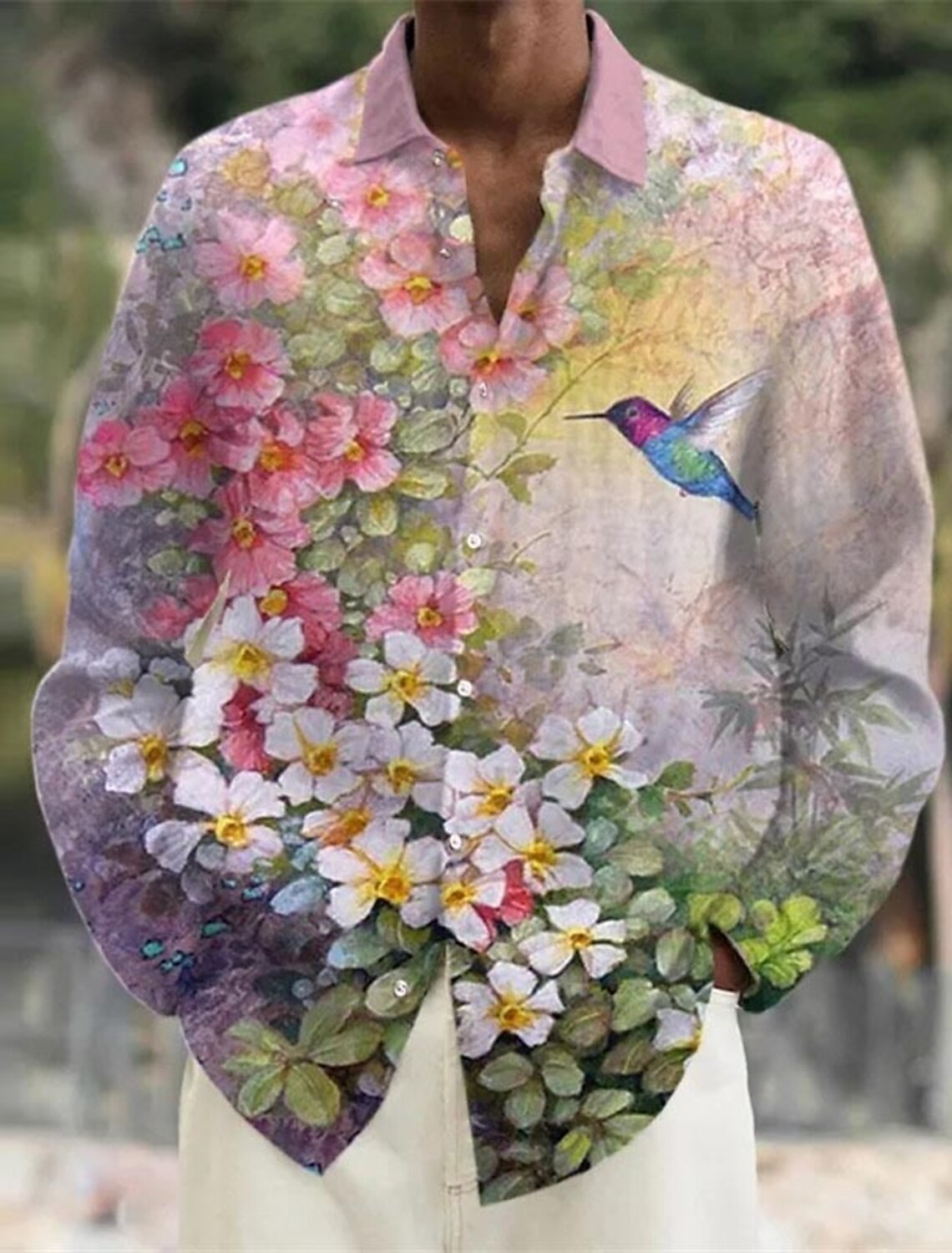 Herren hemd Leinen hemd Blumen – Vintage Hawaiian Floral Shirt Bewertung und Preis