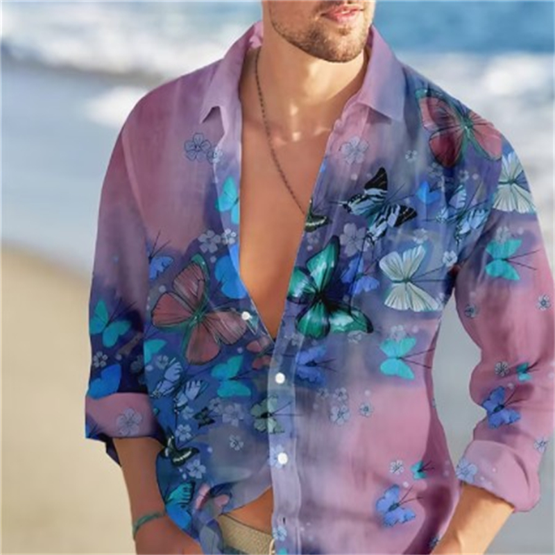 Schmetterling Hawaii Hemden Bl – Vintage Hawaiian Floral Shirt Bewertung und Preis